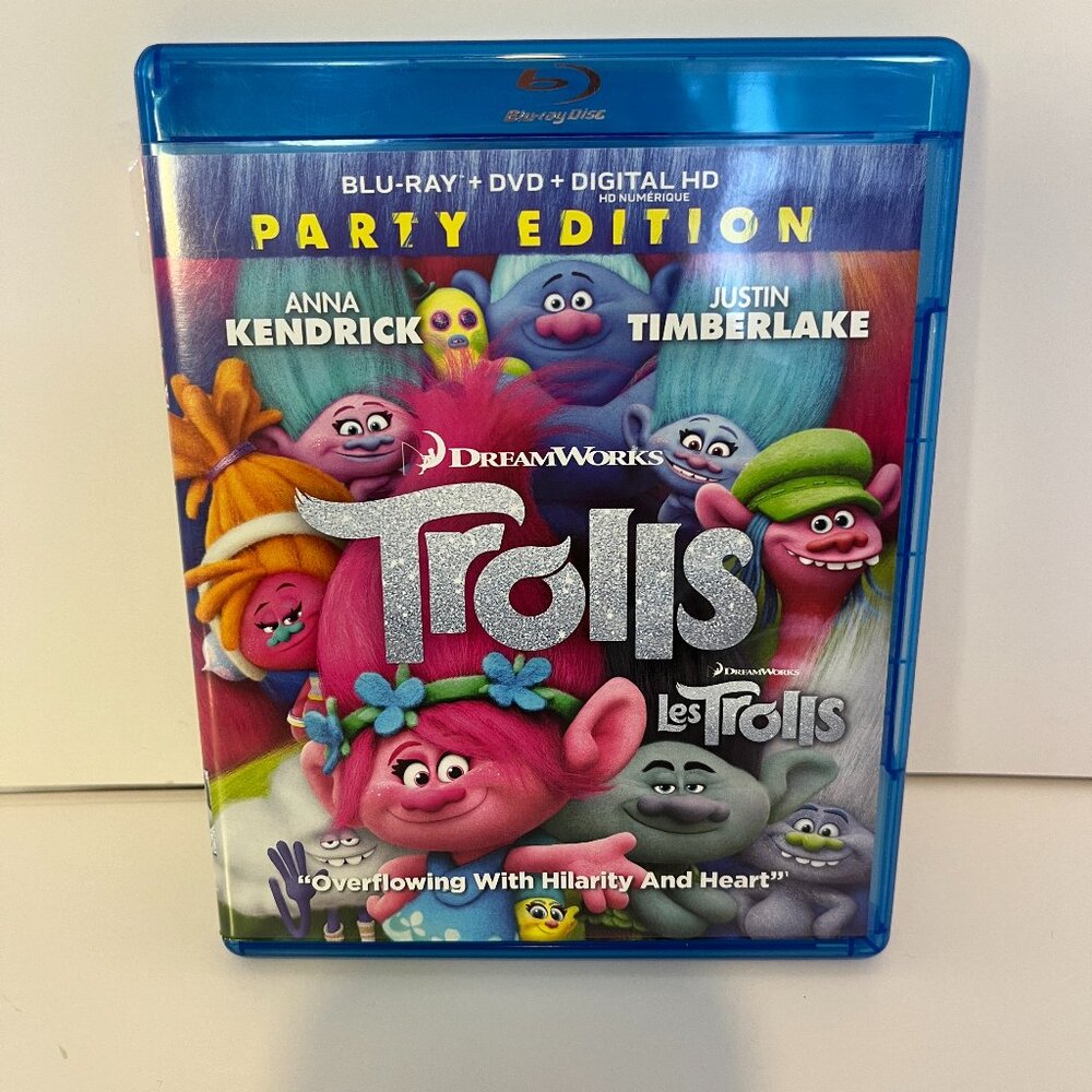5/$25 DreamWorks Trolls Party Edition Blu Ray + DVD Combo Movie 2017